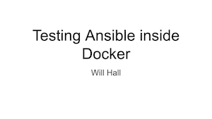Testing Ansible in Docker